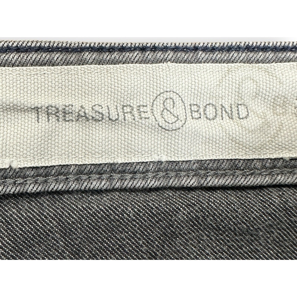 Treasure & Bond Women Distressed Faded Black Jeans Mid-Rise Skinny Ankle Sz 30 - Picture 8 of 14